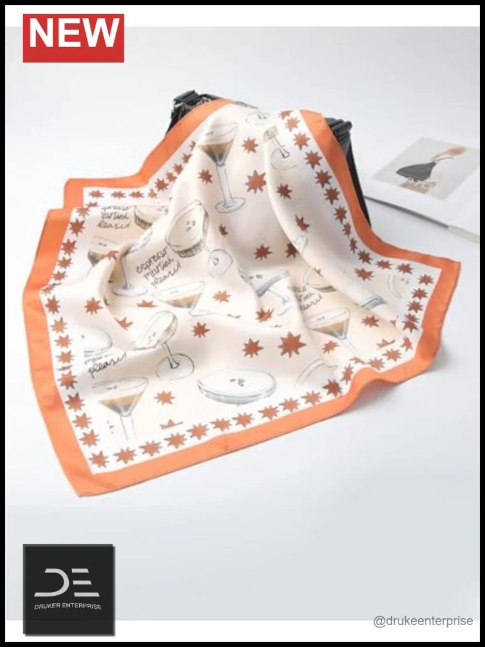 Double-Sided Silky Satin Scarf, Large Square Hair Wrap & Neck Scarf